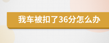 我车被扣了36分怎么办