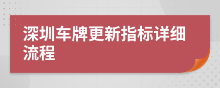 深圳车牌更新指标详细流程