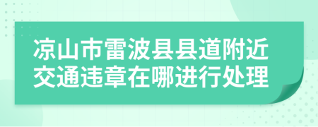 凉山市雷波县县道附近交通违章在哪进行处理