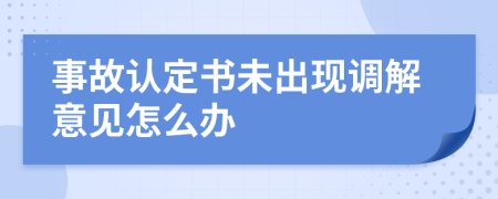 事故认定书未出现调解意见怎么办