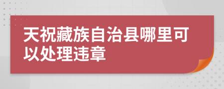 天祝藏族自治县哪里可以处理违章