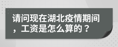 请问现在湖北疫情期间，工资是怎么算的？