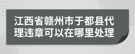 江西省赣州市于都县代理违章可以在哪里处理