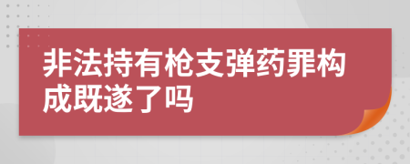 非法持有枪支弹药罪构成既遂了吗