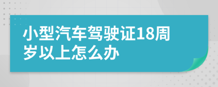 小型汽车驾驶证18周岁以上怎么办