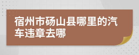 宿州市砀山县哪里的汽车违章去哪