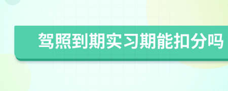 驾照到期实习期能扣分吗