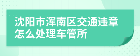 沈阳市浑南区交通违章怎么处理车管所