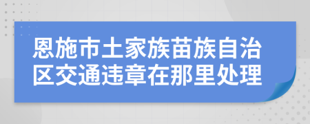 恩施市土家族苗族自治区交通违章在那里处理