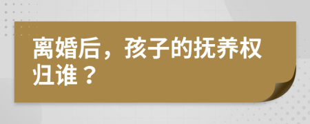 离婚后，孩子的抚养权归谁？