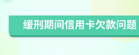 缓刑期间信用卡欠款问题