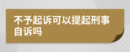 不予起诉可以提起刑事自诉吗