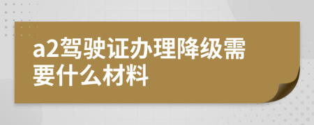 a2驾驶证办理降级需要什么材料