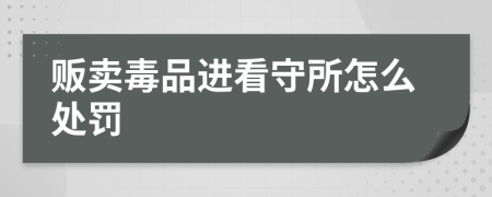 贩卖毒品进看守所怎么处罚