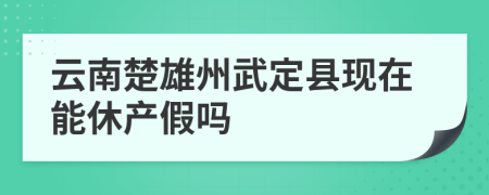 云南楚雄州武定县现在能休产假吗