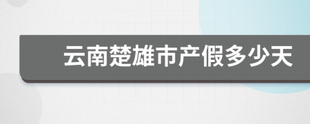 云南楚雄市产假多少天