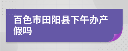 百色市田阳县下午办产假吗