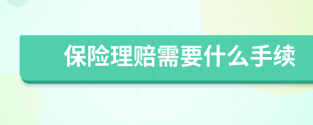 保险理赔需要什么手续