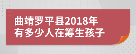 曲靖罗平县2018年有多少人在筹生孩子