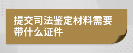 提交司法鉴定材料需要带什么证件