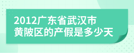 2012广东省武汉市黄陂区的产假是多少天