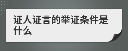 证人证言的举证条件是什么