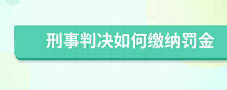 刑事判决如何缴纳罚金