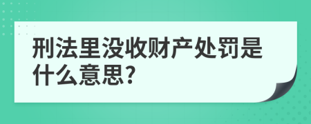 刑法里没收财产处罚是什么意思?