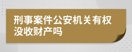 刑事案件公安机关有权没收财产吗