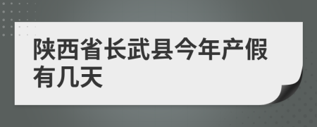 陕西省长武县今年产假有几天