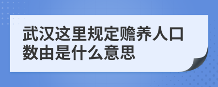 武汉这里规定赡养人口数由是什么意思