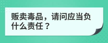 贩卖毒品，请问应当负什么责任？