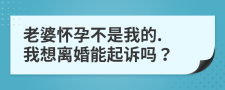 老婆怀孕不是我的. 我想离婚能起诉吗？