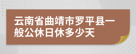 云南省曲靖市罗平县一般公休日休多少天