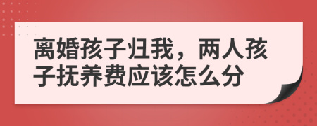 离婚孩子归我，两人孩子抚养费应该怎么分