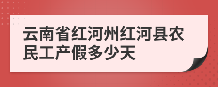 云南省红河州红河县农民工产假多少天