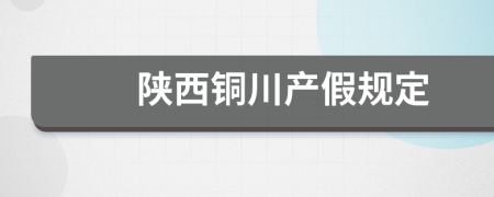 陕西铜川产假规定