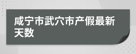 咸宁市武穴市产假最新天数