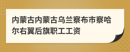 内蒙古内蒙古乌兰察布市察哈尔右翼后旗职工工资