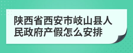 陕西省西安市岐山县人民政府产假怎么安排