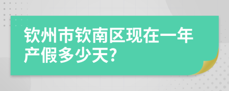 钦州市钦南区现在一年产假多少天?