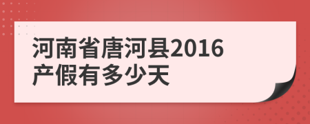河南省唐河县2016产假有多少天