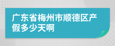 广东省梅州市顺德区产假多少天啊