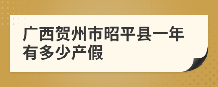 广西贺州市昭平县一年有多少产假
