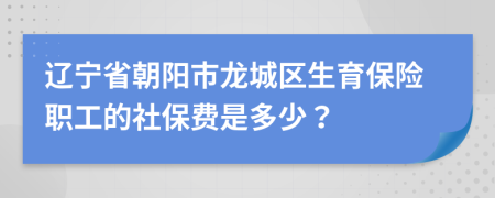 辽宁省朝阳市龙城区生育保险职工的社保费是多少？