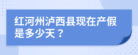 红河州泸西县现在产假是多少天？