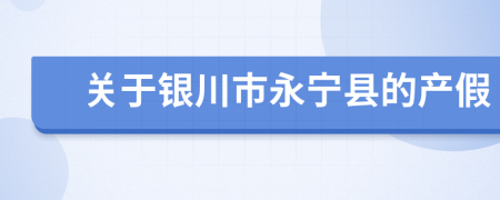 关于银川市永宁县的产假