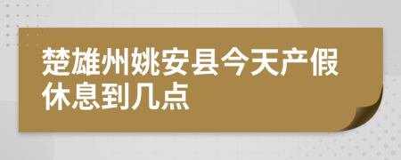 楚雄州姚安县今天产假休息到几点