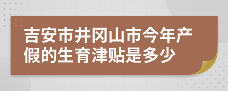 吉安市井冈山市今年产假的生育津贴是多少