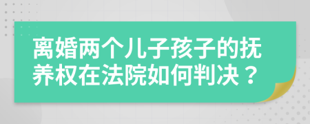 离婚两个儿子孩子的抚养权在法院如何判决？